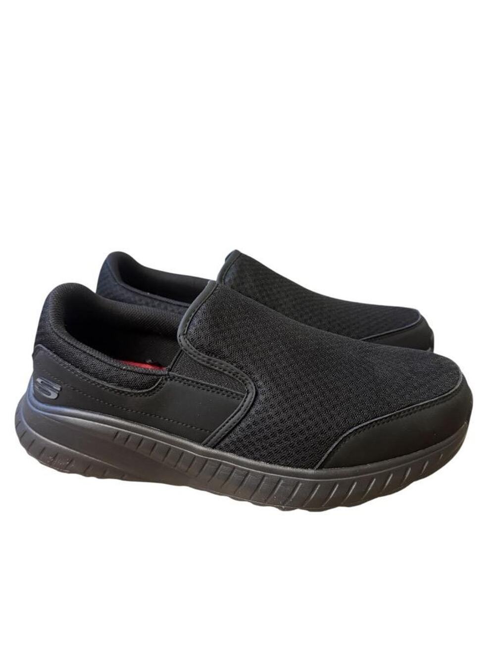 Skechers Work Squad Chaos SR-Urgran Shoes Sneakers Black Mens 10 Wide NEW